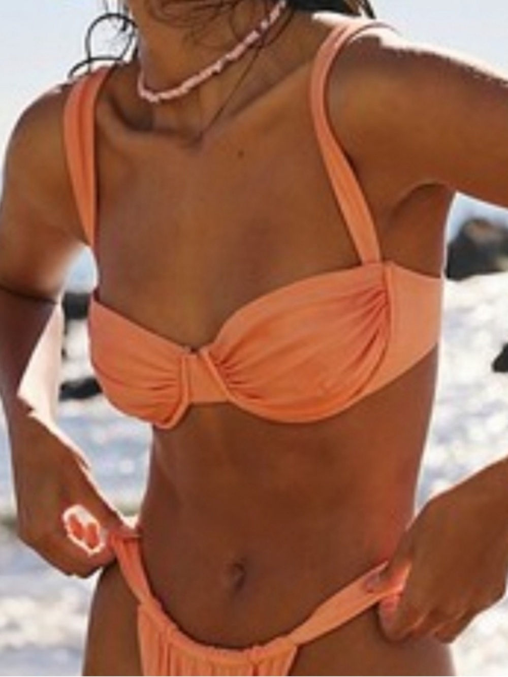 Belle Swim The Oracle Bikini Top in Light Orange SZ XS NWT